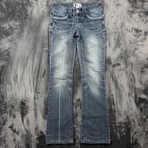 SO Flare Jeans Womens Size 1 Denim Low Rise Embellished Pockets 614015773370